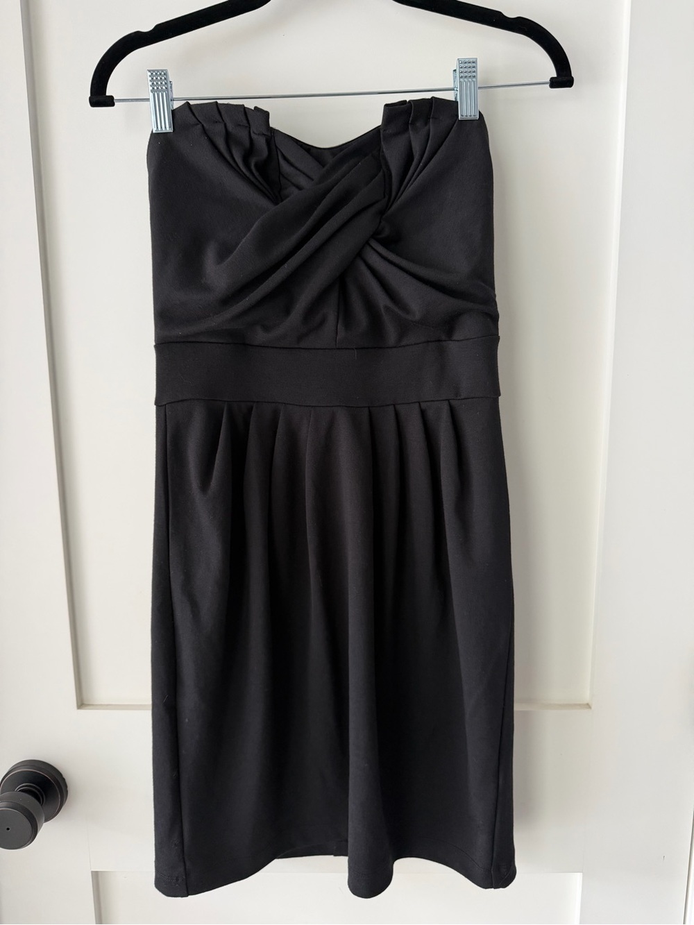 H&M Black Strapless Twist-Bodice Dress